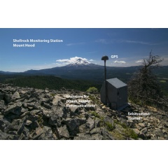 Volcano monitoring station with external GPS antenna and digital seismometer (buried). Fiberglass enclosure houses power supply and communications, and is designed to withstand harsh weather. Credit: Peliks, Marcel. Public domain.