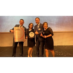 The GEA delegation at the award ceremony in Augsburg with Alexander Lange, Andrea Heuser, Norbert Strieder and Katharina Schulz are delighted with the award from GEA. (Photo: GEA)