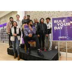 Karl-Anthony Towns surprises unsuspecting customers as an employee at a Metro by T-Mobile store Thursday, February 6, 2020 in Minneapolis. (See complete caption below) (Craig Lassig/AP Images for T-Mobile)