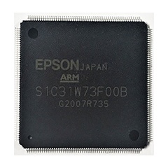 A S1C31W73 (in a P-LQFP216-2424-0.40 package)