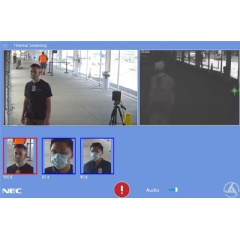 The photograph illustrates an example of the technology to be used at Hawaii’s airports to help identify people with an elevated temperature of 100.4 degrees or above.