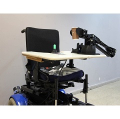 An early prototype of a robotic arm designed to assist patients with spinal injuries in performing daily tasks. Using funding and technology support from Accenture, as well as Intels neuromorphic technology... (see complete caption below)