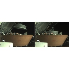 The left image shows the OSIRIS-REx collector head hovering over the SRC after the Touch-And-Go Sample Acquisition Mechanism arm moved it into the proper position for capture. Credits: NASA/Goddard/University of Arizona/Lockhe (complete caption below
