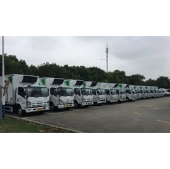 Carrier Transicold Shanghai was selected as the transport refrigeration unit provider for the first city-wide school meal distribution program in Wuxi, China (see complete caption below).