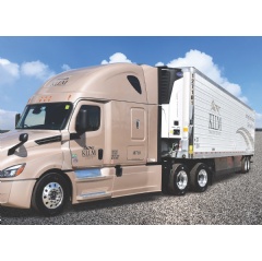 KLLM’s newest 1,400 53-foot insulated trailers are refrigerated by Carrier Transicold units, such as the X4 7500 unit shown here. (see complete caption below)