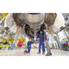 The Rolls-Royce Trent engine, housing ALECSys technology, that will be used for the Sustainable Aviation Fuel tests