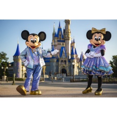 Beginning Oct. 1, 2021, Mickey Mouse and Minnie Mouse will host The Worlds Most Magical Celebration honoring Walt Disney World Resorts 50th anniversary in Lake Buena Vista, FL. (Matt Stroshane, photographer) See complete caption below.