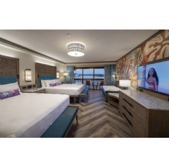Reimagined guest rooms inside Disneys Polynesian Village Resort at Walt Disney World Resort in Lake Buena Vista, Fla., feature details, patterns and textures from the hit Walt Disney Animation Studios film Moana (see complete caption below)