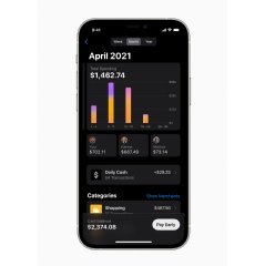 With Apple Card Family, people can share their Apple Card, track purchases, manage spending, and build credit together with their Family Sharing group.