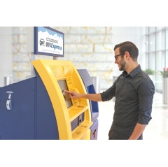 Customers can use a Colorado MV Express kiosk to renew a registration in under two minutes and walk away with their new tab.