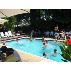 Guest enjoying the Billabong pool on one of Perths beautiful summer days.