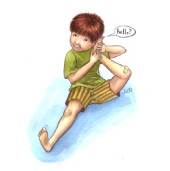 Telephone Pose/Illustration by Kathleen Rietz and adapted from “The ABCs of Yoga for Kids.”