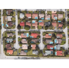 Satellite photograph of a neighborhood in Coral Springs, Florida