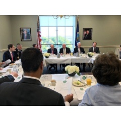 Agriculture Secretary Sonny Perdue hosts a working breakfast meeting with members of the Agriculture and Rural Prosperity Task Force.
