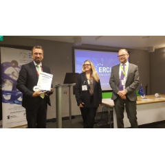 Gerald Newesely, Manager, Product Marketing & Innovation, Bombardier Transportation accepts the Innovation Leader in Rail Transport Award