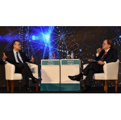 Saudi Aramco President and CEO discussing with Daniel Yergin, VP of IHS Markit