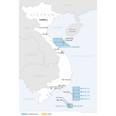 Gazprom’s exploratory drilling and seismic survey area in Vietnam