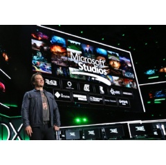 Phil Spencer, Head of Gaming at Microsoft, onstage at Xbox E3 2018 Briefing where Microsoft added five more creative teams to the Microsoft Studios family on Sunday, June 10, 2018 in Los Angeles.