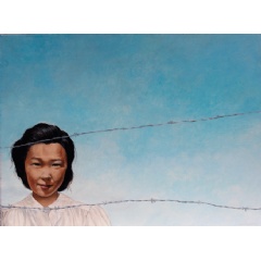 Reiko, Alberta 1945 by Lillian Michiko Blakey, acrylic on canvas, 2009. Photo: Nikkei National Museum, 2013.57.1.6.