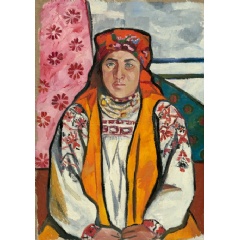 Natalia Goncharova (1881- 1962) Peasant Woman from Tula Province 1910. State Tretyakov Gallery, Moscow. Bequeathed by A.K. Larionova-Tomilina 1989 © ADAGP, Paris and DACS, London 2019