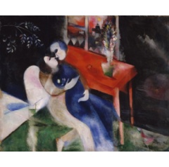 Marc Chagall (French, 18871985). The Lovers, 191314. Oil on canvas, 42 7/8  53 in. (108.9  134.6 cm). The Metropolitan Museum of Art, Jacques and Natasha Gelman Collection, 1998  2019 Artists Rights Society (ARS), New York