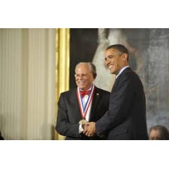 President Barack Obama presenting Dr. Warren Washington with the Medal of Science, one of the nations most illustrious scientific awards.