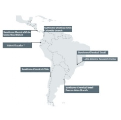 Business Locations in the Latin American Region for Sumitomo Chemicals Health and Crop Sciences Sector (* To be changed to Sumitomo Chemical Ecuador after October, 2019.)