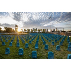 UNICEF/UN0341974
UNICEF installation unveiled at the United Nations headquarters shows the grave scale of child deaths in conflict in 2018.