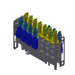 3-D view of withdrawal unit with SRD segments for hard reduction
