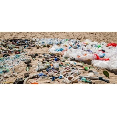 Trash at a beach in Bali where the UN Environment Programme launched the Clean Seas Campaign.