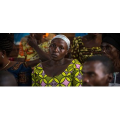 UN Photo/Martine Perret. Ebola survivors and other parishioners gather at a church in Beni, in eastern Democratic Republic of the Congo. (August 2019)