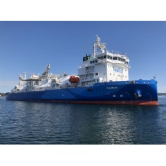 The LNG Bunker vessel ‘Kairos’ has been fitted with the Wärtsilä SceneScan laser-based targetless relative DP reference system. Picture copyright: Jann Voss, TSI-LNG, BSM Germany