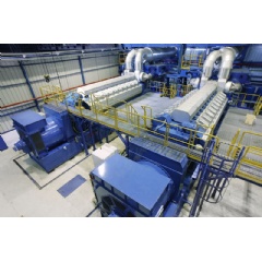 Wrtsil 32 engines in an engine hall.
