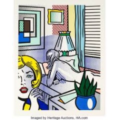 ROY LICHTENSTEIN (1923-1997), Roommates, from Nude Series, relief print in colors, on Rives BFK paper, 1994