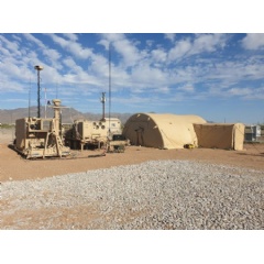 A Northrop Grumman produced Engagement Operations Center (EOC) and Interactive Collaborative Environment (ICE) emplaced at White Sands Missile Range, New Mexico for the IBCS Limited User Test. [Source U.S. Army]
