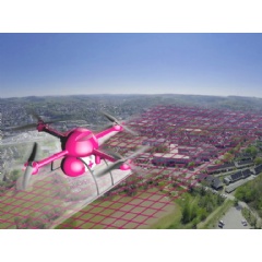 Transport drones fly back and forth in urban airspace from Siegen.