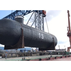 One of four cargo tanks being loaded onto a barge. The tanks will be transported on barges from Qidong to Shanghai where they will be lifted onboard a seagoing vessel. Copyright: Logistics Plus