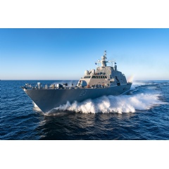 Littoral Combat Ship 23 (Cooperstown), the 12th Freedom-variant LCS designed and built by the Lockheed Martin-led industry team completed acceptance trials in Lake Michigan. Photo courtesy Lockheed Martin.