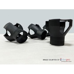 Adaptors for medical bio-reactor equipment developed and printed by InterPRO and Henkel with Loctite 3843 black.