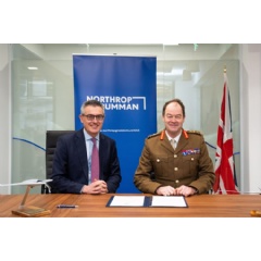 Nick Chaffey, chief executive, UK, Europe, Middle East, Northrop Grumman signs the Armed Force Covenant in the presence of General Sir Patrick Sanders KCB CBE DSO ADC Gen.