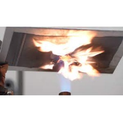 Image captured live during an open flame test; one of the testing methodologies that Henkel uses to test the performance of the fire protective coating products.