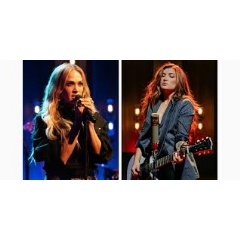 From left to right: Apple Music Sessions features exclusive live releases from artists including Carrie Underwood (left) and Tenille Townes.