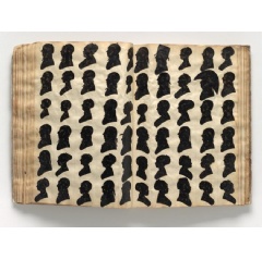Credit: Page spread from William Bache’s Silhouettes Album, black paper-coated silhouettes mounted on paper. Digitized by Mark Gulezian/NPG. National Portrait Gallery, Smithsonian Institution; partial gift of Sarah Bache Bloise