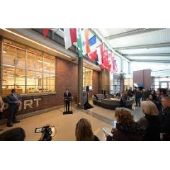 Purdue University President Mung Chiang with Saab and Ericsson guests at the announcement. Pic courtesy of Purdue University.