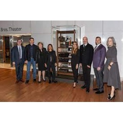 From left to right: Glenn Kiser- Director, Dolby Institute; Josh Singer (Co-Writer- Maestro); Dagmar Dolby; Michelle Tesoro (Editor- Maestro); Natasha Dolby; Mark Bridges (Costume Designer- Maestro); David Dolby; and Anthea M. Hartig.