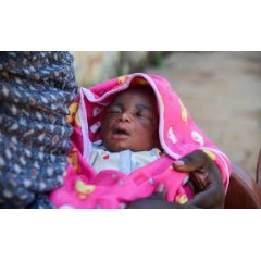 Baby Yaqub*, was born at a displacement center in Sudan, with support from a Save the Children mobile health clinic. Save the Children’s mobile health clinics provides essential healthcare services (see complete caption below)