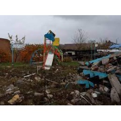 UNICEF/UNI491246/Filippov
FILE PHOTO: A playground, damaged by shelling, Izium, Kharkivska Oblast, Ukraine October 29, 2023.