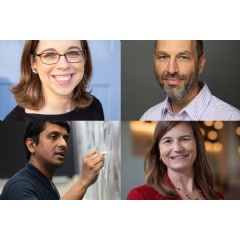 Caption:The 2024 MacVicar Faculty Fellows are (clockwise from top left): Emily Richmond Pollock, Karl Berggren, Andrea Campbell, and Vinod Vaikuntanathan.
Credits:Photos (clockwise from top left): David Kinder, (see complete caption below)
