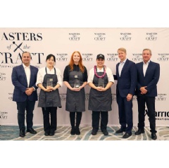 2024 Masters of the Craft winners with Anthony Capuano (President and CEO, Marriott International), David Marriott (Chairman of the Board, Marriott International), and Jim Connelly (see complete captio below)