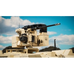 Northrop Grumman’s M230LF Dual Feed Bushmaster® Chain Gun® will offer two feed paths that can switch between air burst and high explosive, dual purpose ammunition rounds. (Photo Credit: Northrop Grumman)